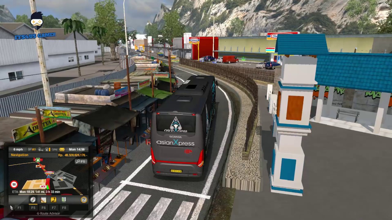 ETS2 Gameplay Asian Express Scania Bus Indian Skin