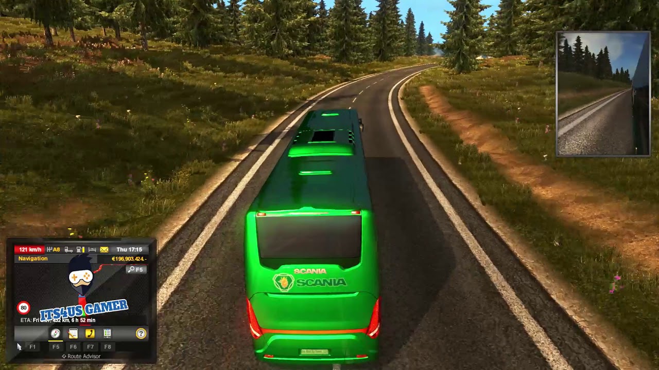 ETS2 Scania bus driving in less traffic
