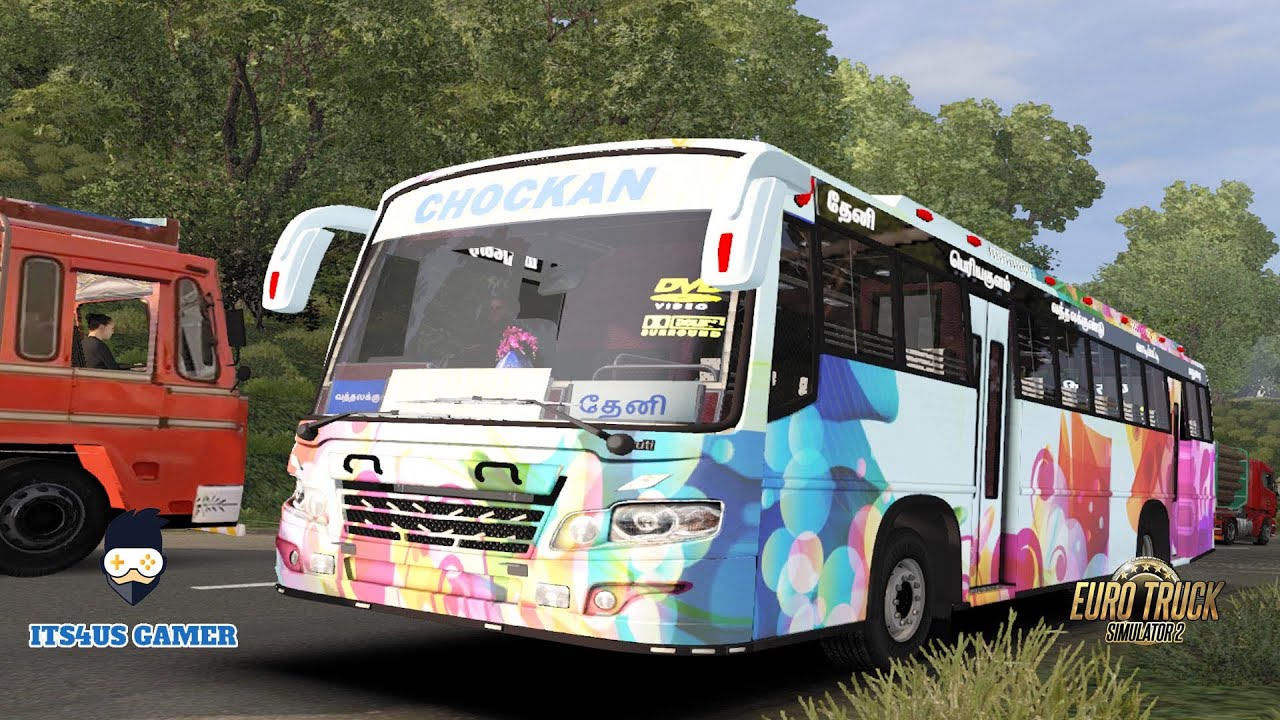 Chockan Madurai Theni Bus Skin ETS2 Game Play